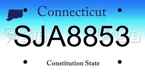 SJA8853 Connecticut License Plate