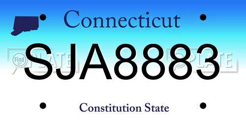 SJA8883 Connecticut License Plate