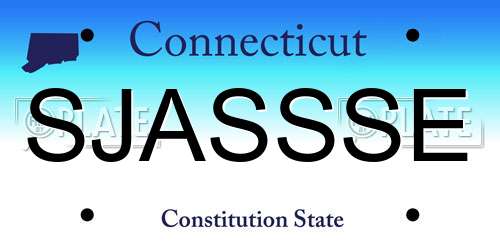 SJASSSE Connecticut License Plate
