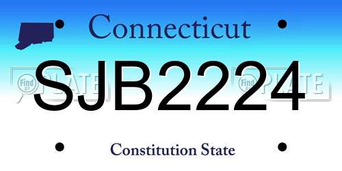 SJB2224 Connecticut License Plate