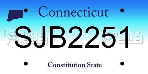 SJB2251 Connecticut License Plate