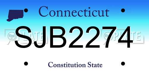 SJB2274 Connecticut License Plate