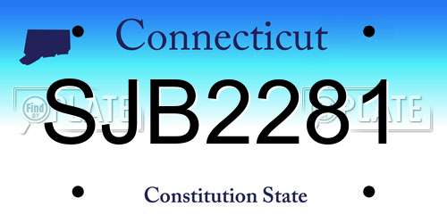 SJB2281 Connecticut License Plate