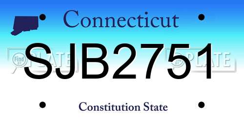 SJB2751 Connecticut License Plate
