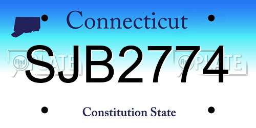 SJB2774 Connecticut License Plate