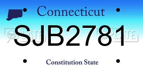 SJB2781 Connecticut License Plate
