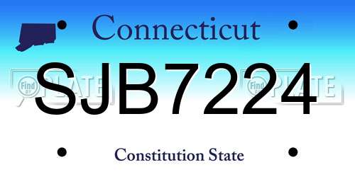 SJB7224 Connecticut License Plate
