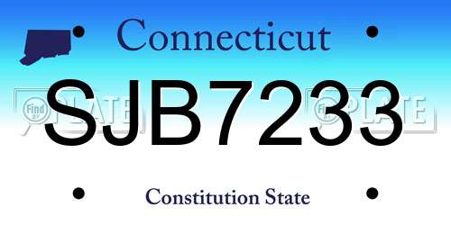 SJB7233 Connecticut License Plate