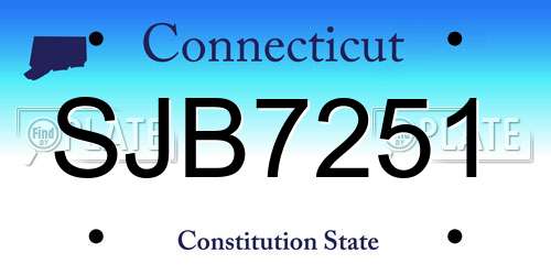SJB7251 Connecticut License Plate