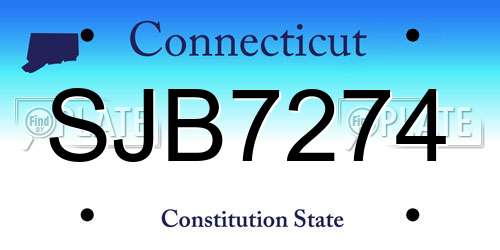 SJB7274 Connecticut License Plate