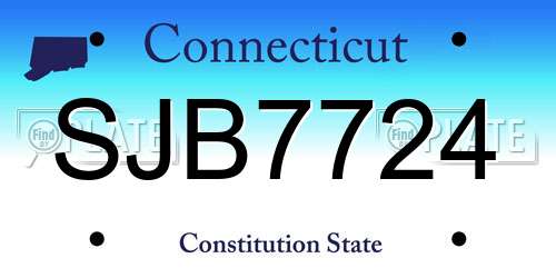 SJB7724 Connecticut License Plate