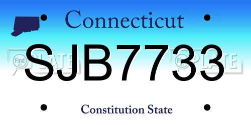 SJB7733 Connecticut License Plate