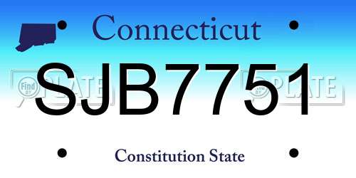 SJB7751 Connecticut License Plate