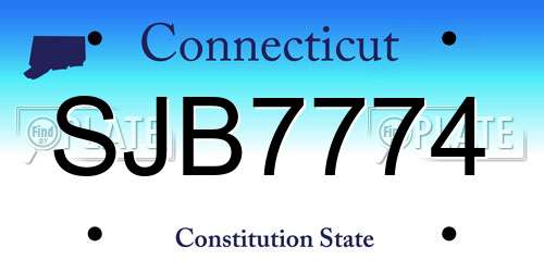 SJB7774 Connecticut License Plate