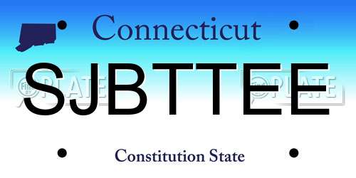 SJBTTEE Connecticut License Plate
