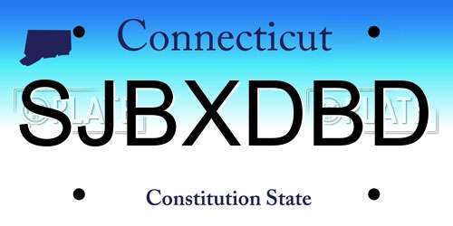 SJBXDBD Connecticut License Plate