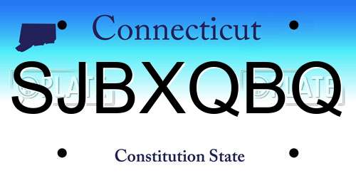 SJBXQBQ Connecticut License Plate