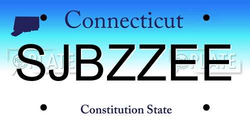 SJBZZEE Connecticut License Plate