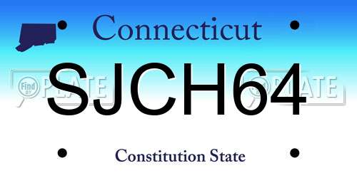 SJCH64 Connecticut License Plate