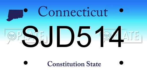 SJD514 Connecticut License Plate