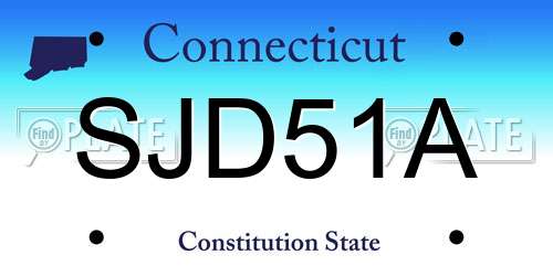 SJD51A Connecticut License Plate