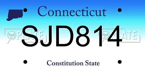 SJD814 Connecticut License Plate