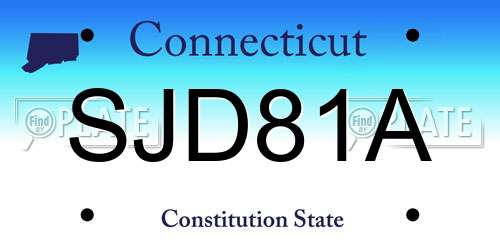 SJD81A Connecticut License Plate