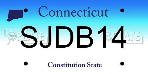 SJDB14 Connecticut License Plate