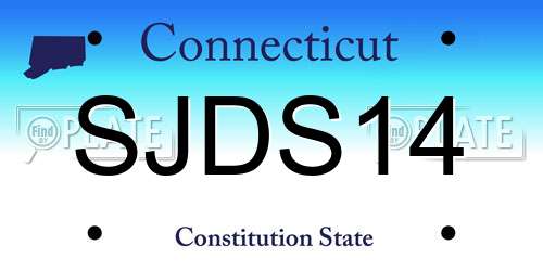 SJDS14 Connecticut License Plate