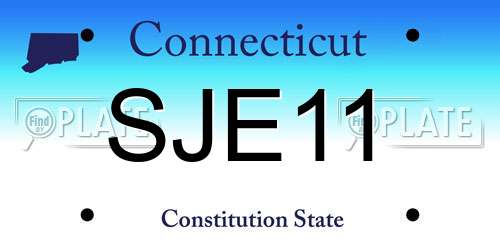 SJE11 Connecticut License Plate