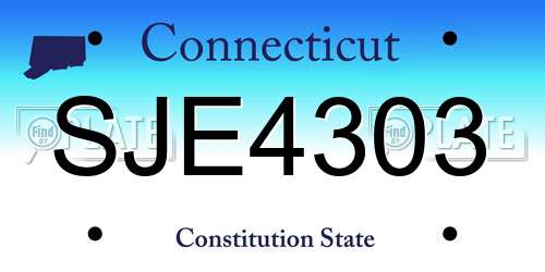 SJE4303 Connecticut License Plate