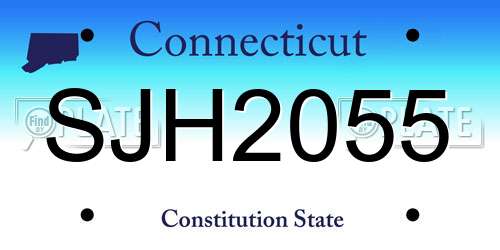 SJH2055 Connecticut License Plate