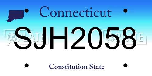 SJH2058 Connecticut License Plate