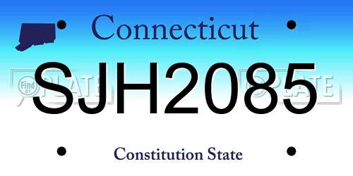 SJH2085 Connecticut License Plate