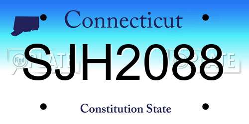 SJH2088 Connecticut License Plate