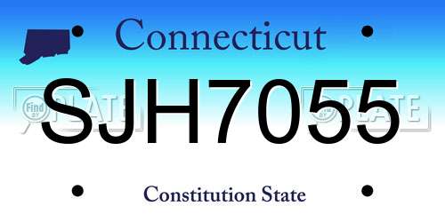 SJH7055 Connecticut License Plate