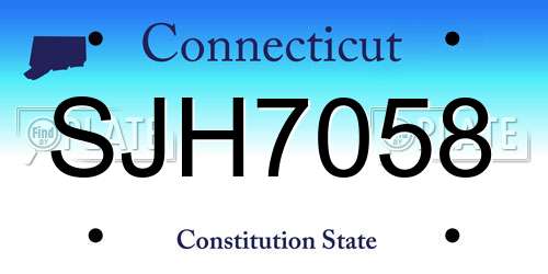 SJH7058 Connecticut License Plate