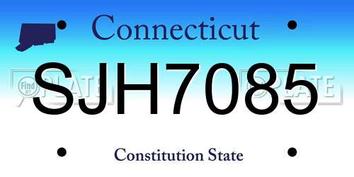 SJH7085 Connecticut License Plate