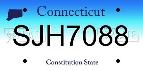 SJH7088 Connecticut License Plate