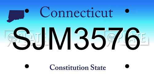 SJM3576 Connecticut License Plate