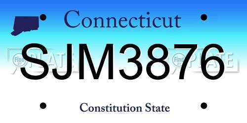 SJM3876 Connecticut License Plate