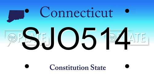 SJO514 Connecticut License Plate