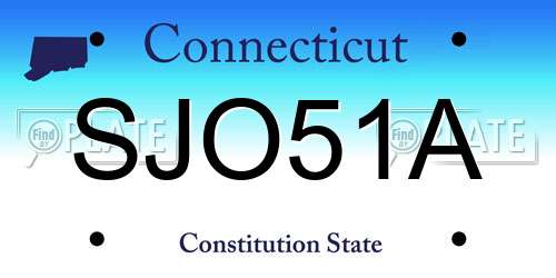 SJO51A Connecticut License Plate