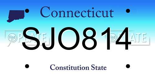 SJO814 Connecticut License Plate