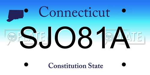 SJO81A Connecticut License Plate