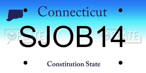 SJOB14 Connecticut License Plate