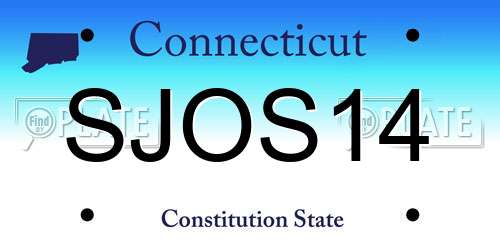 SJOS14 Connecticut License Plate