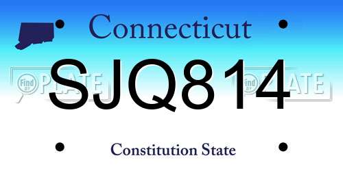SJQ814 Connecticut License Plate
