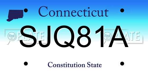 SJQ81A Connecticut License Plate