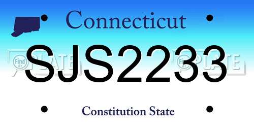 SJS2233 Connecticut License Plate